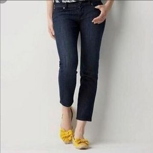 Loft Modern Crop Capri Dark Wash Jeans